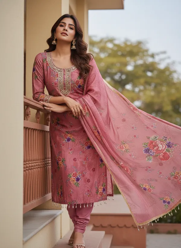 Pink_Chinon_Floral_Print_Unstitched_Dress_Material_For_Women
