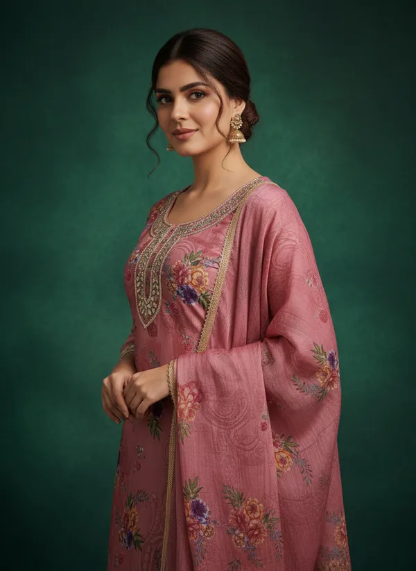 Pink_Chinon_Floral_Print_Unstitched_Dress_Material_For_Women