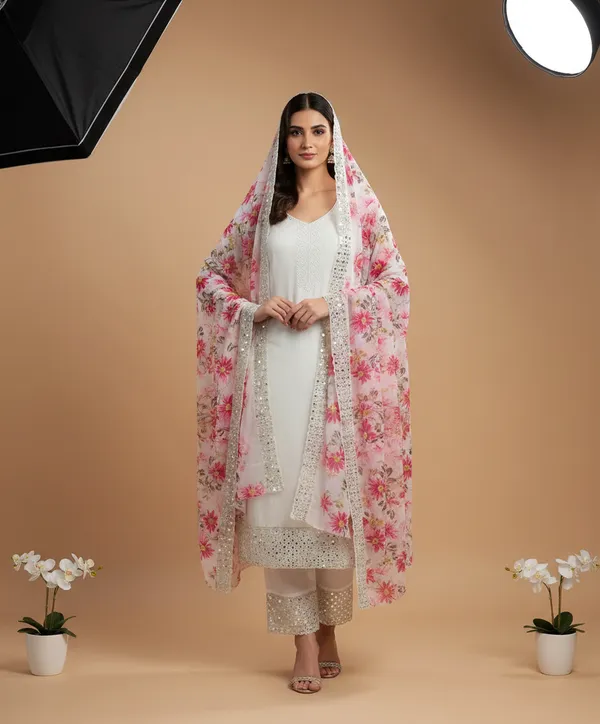 White_Georgette_Embroidered_Unstitched_Dress_Material_For_Women