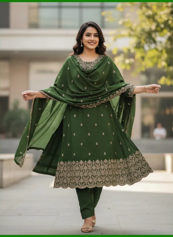 Green_Vichitra_Silk_Dress_Material_With_Exquisite_Sequins_And_Zari_Embroidery
