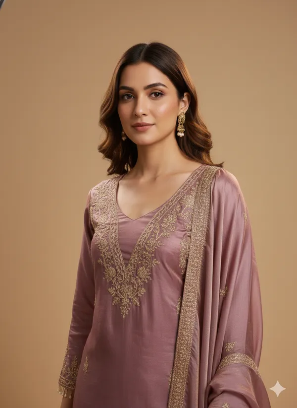Mauve_Floral_Beads_Embroidery_Work_Fendy_Silk_Blend_Dress_Material
