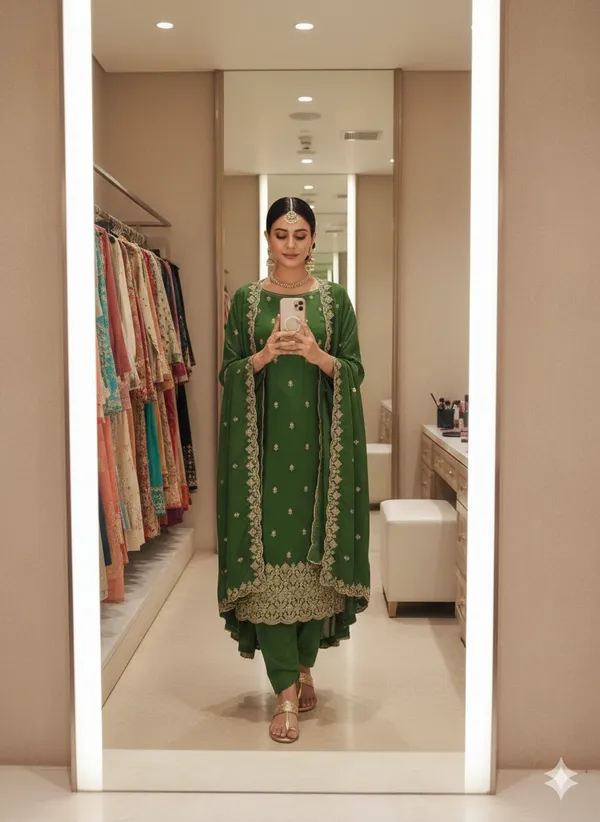 Green_Vichitra_Silk_Dress_Material_With_Exquisite_Sequins_And_Zari_Embroidery