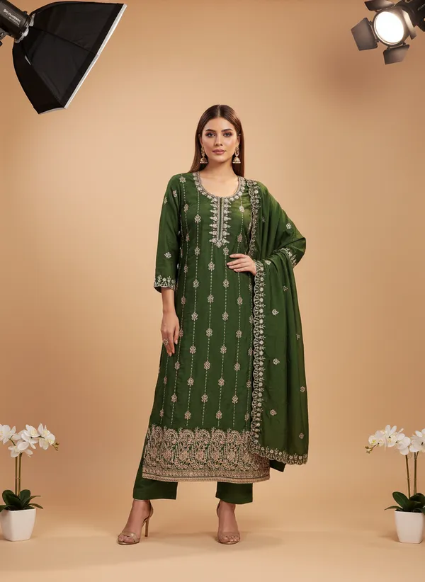 Green_Vichitra_Silk_Dress_Material_With_Exquisite_Sequins_And_Zari_Embroidery