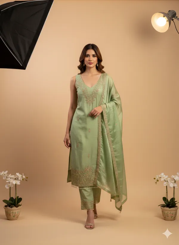 Mint_Green_Floral_Beads_Embroidery_Work_Fendy_Silk_Blend_Dress_Material