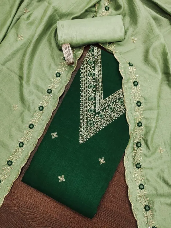 Green_Vichitra_Silk_Embroidered_Unstitched_Dress_Material_For_Women