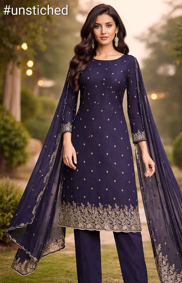 Navy_Blue_Vichitra_Silk_Dress_Material_With_Exquisite_Sequins_And_Zari_Embroidery