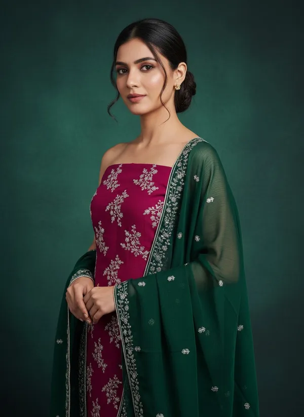 Maroon_Georgette_Embroidered_Unstitched_Dress_Material_For_Women