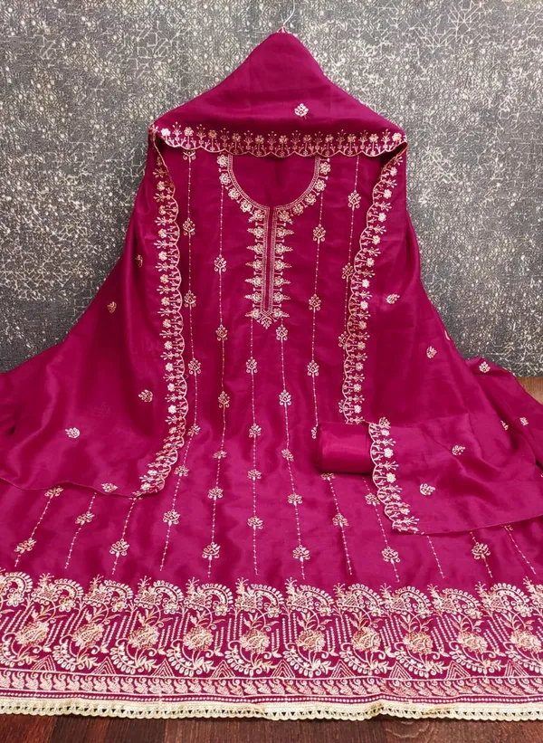 Maroon_Vichitra_Silk_Dress_Material_With_Exquisite_Sequins_And_Zari_Embroidery