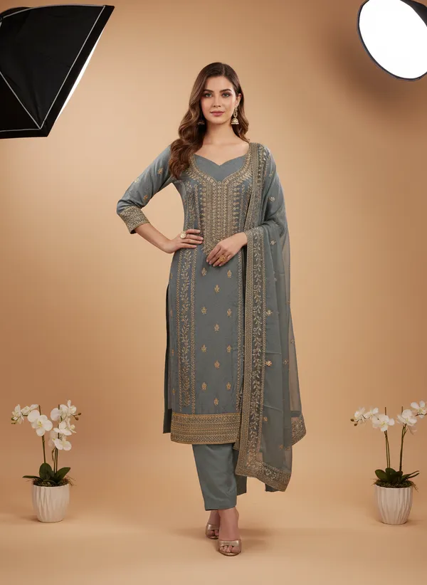 Grey_Georgette_Embroidered_Unstitched_Dress_Material_For_Women