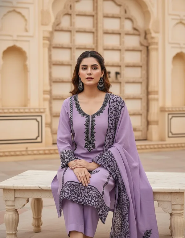 Purple_And_Black_Embroidery_With_Diamond_Georgette_Dress_Material