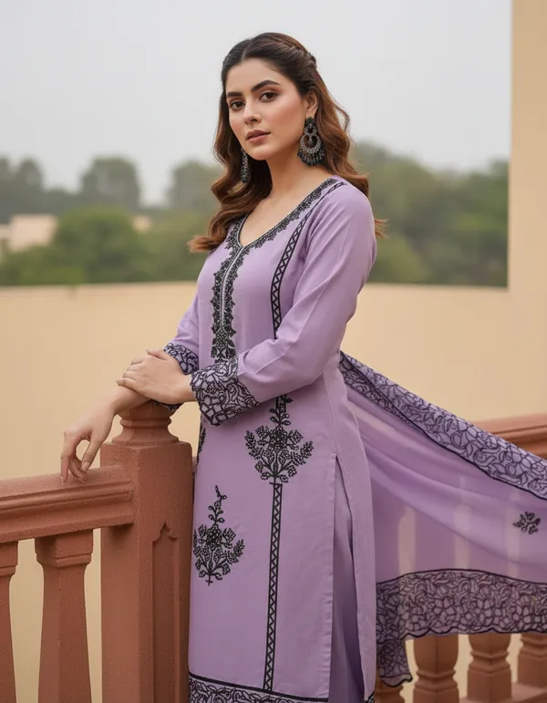 Purple_And_Black_Embroidery_With_Diamond_Georgette_Dress_Material