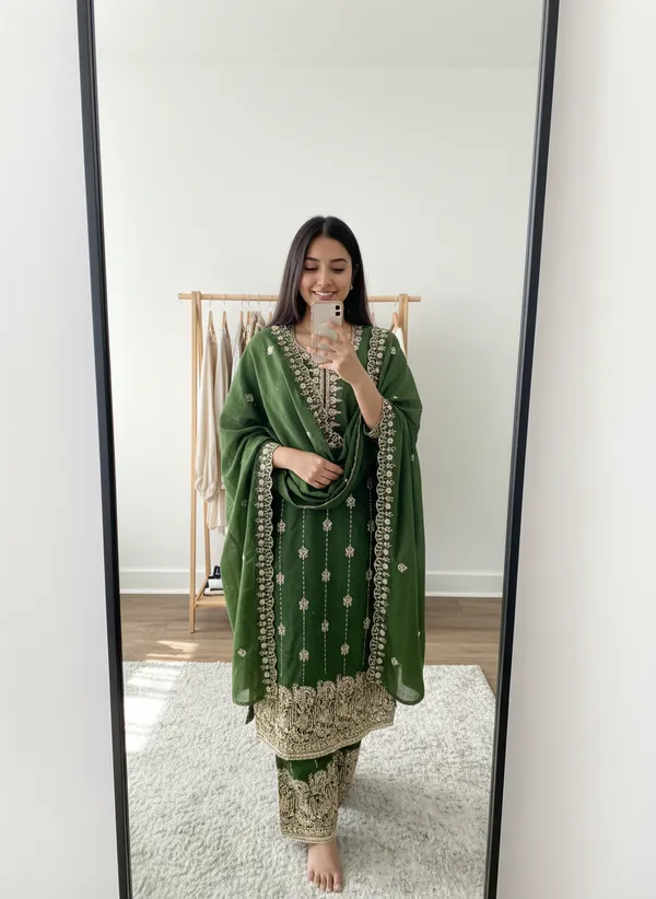 Green_Vichitra_Silk_Dress_Material_With_Exquisite_Sequins_And_Zari_Embroidery