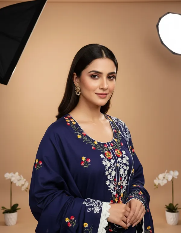 Navy_Blue_Chanderi_Cotton_Chikankari_Dress_Material_With_Dupatta