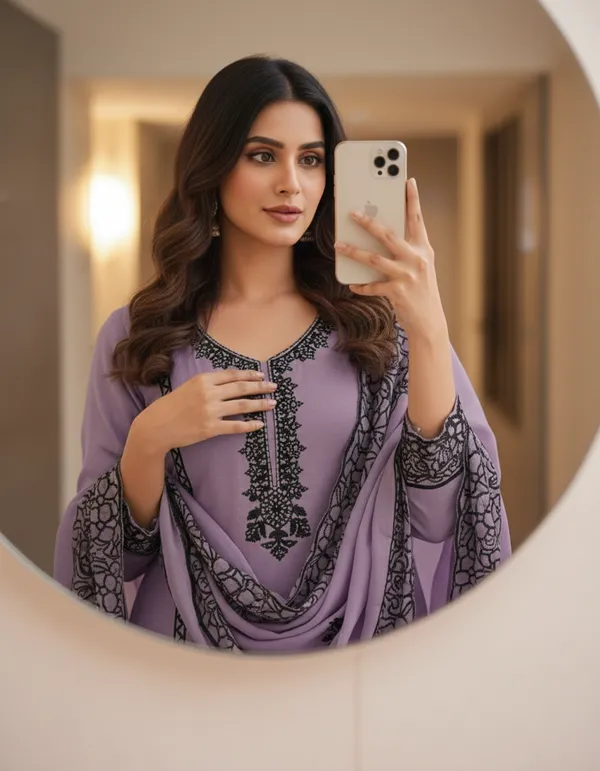 Purple_And_Black_Embroidery_With_Diamond_Georgette_Dress_Material