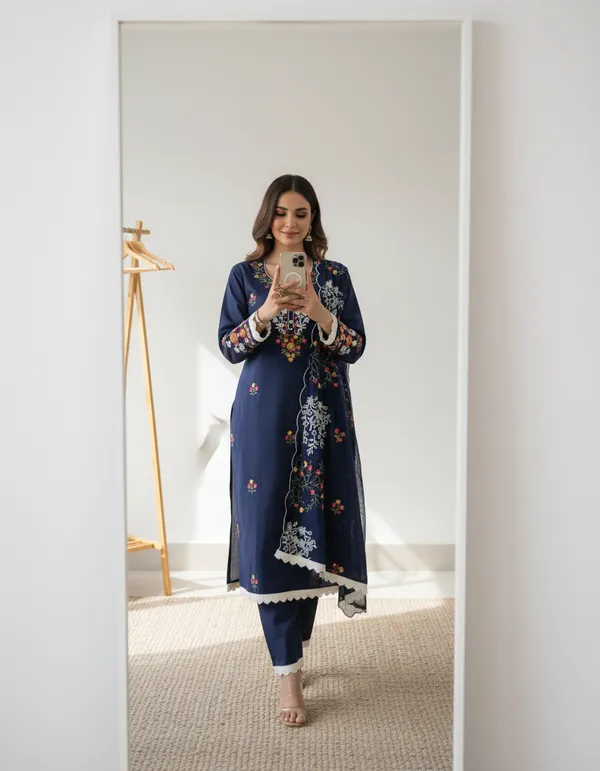 Navy_Blue_Chanderi_Cotton_Chikankari_Dress_Material_With_Dupatta