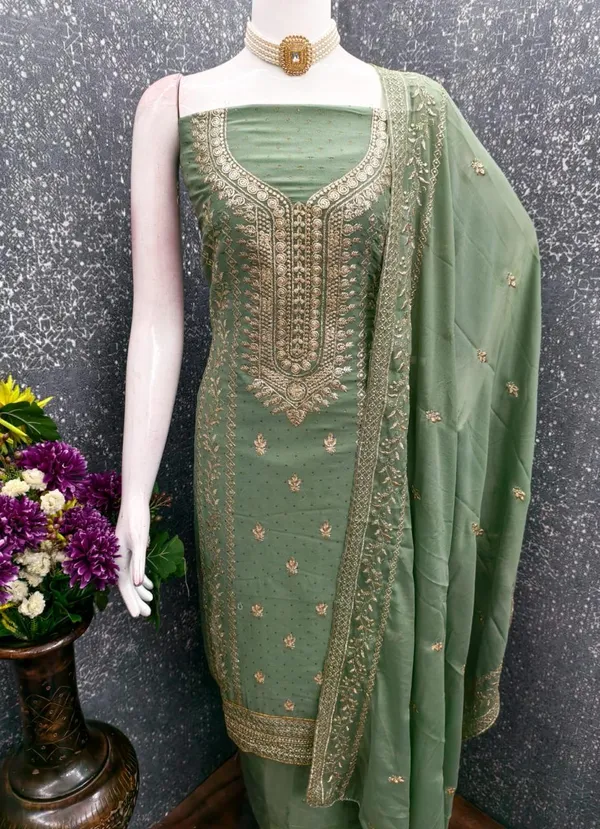 Green_Georgette_Embroidered_Unstitched_Dress_Material_For_Women