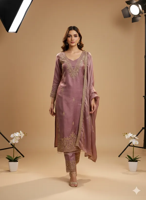 Mauve_Floral_Beads_Embroidery_Work_Fendy_Silk_Blend_Dress_Material