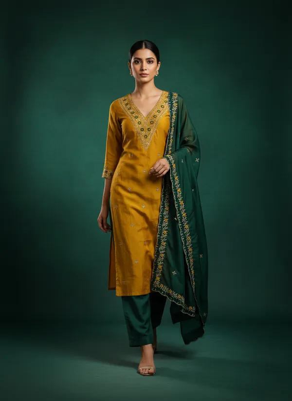 Mustard_Yellow_Vichitra_Silk_Embroidered_Unstitched_Dress_Material_For_Women