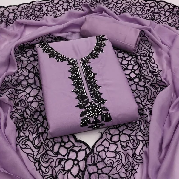 Purple_And_Black_Embroidery_With_Diamond_Georgette_Dress_Material