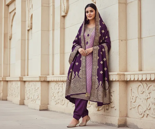 Purple_Cording_Sequins_Embroidered_Shimmer_Dress_Material_With_Butti_Weaving_Work