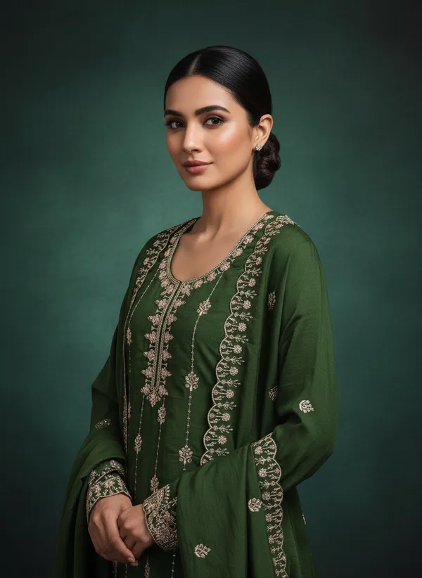 Green_Vichitra_Silk_Dress_Material_With_Exquisite_Sequins_And_Zari_Embroidery