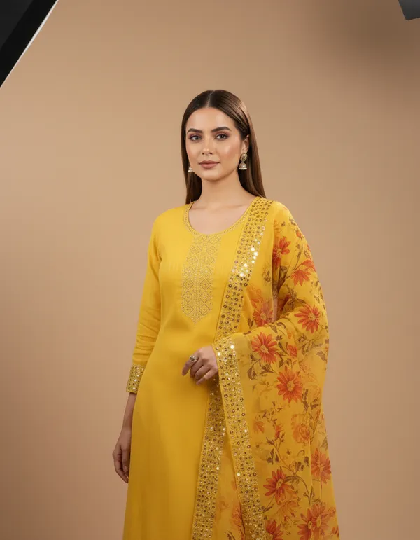 Yellow_Georgette_Embroidered_Unstitched_Dress_Material_For_Women