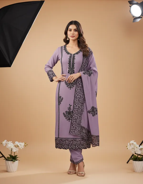 Purple_And_Black_Embroidery_With_Diamond_Georgette_Dress_Material