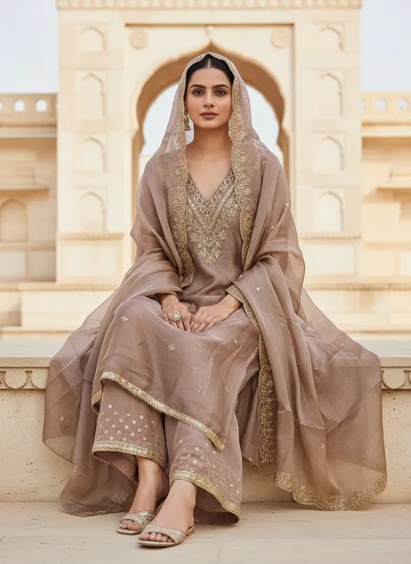Beige_Jimmy_Choo_Silk_Blend_Dress_Material_Featuring_Floral_Embroidery_And_Swarovski_Work