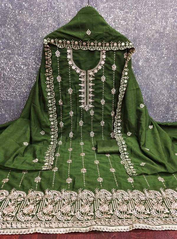 Green_Vichitra_Silk_Dress_Material_With_Exquisite_Sequins_And_Zari_Embroidery