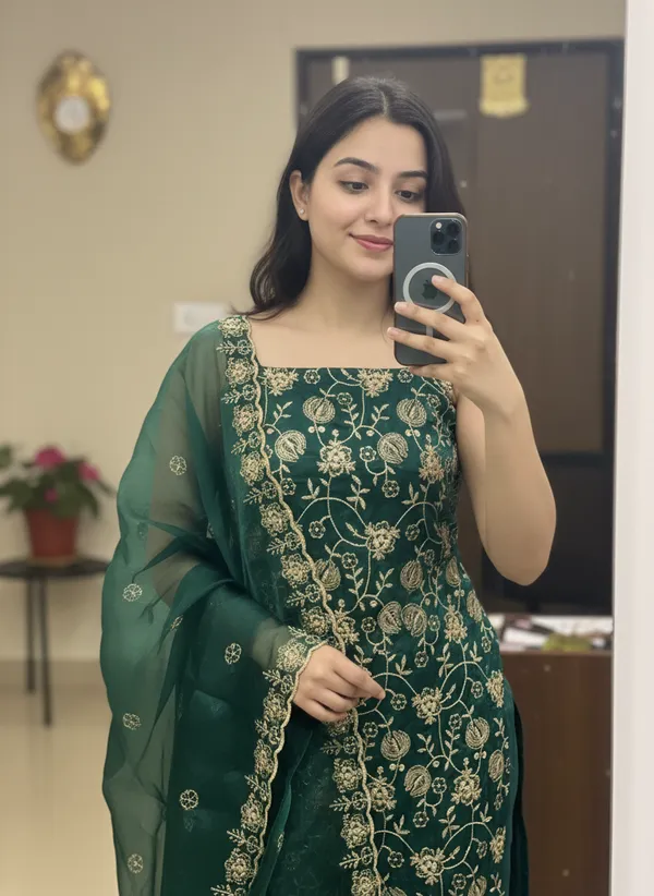 Green_Silk_Blend_Dress_Material_Featuring_Floral_Embroidery_And_Swarovski_Work