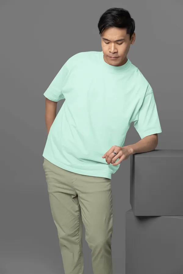 SOLID_Pista_Green_OverSized_Tshirt