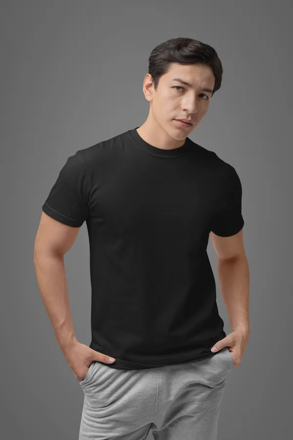 SOLID_Black_Regular_Fit_Tshirt