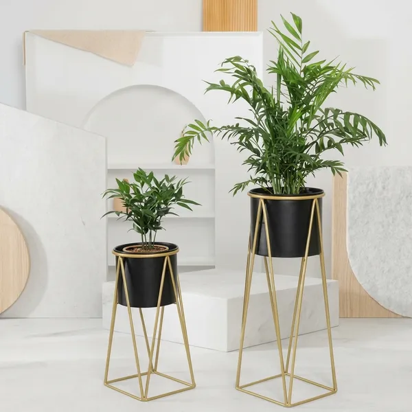 Black_And_Gold_Metal_Plant_Stand_For_Home_Decor_Set_Of_2