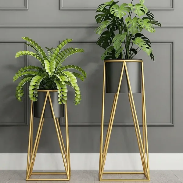 Gold_And_Black_Metal_Plant_Stand_For_Home_Decor_Set_Of_2