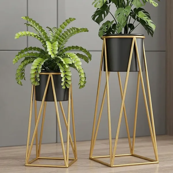 Gold_And_Black_Metal_Plant_Stand_For_Home_Decor_Set_Of_2