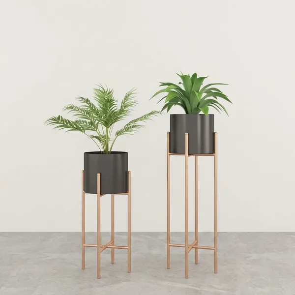Gold_And_Black_Metal_Plant_Stand_For_Home_Decor_Set_Of_2