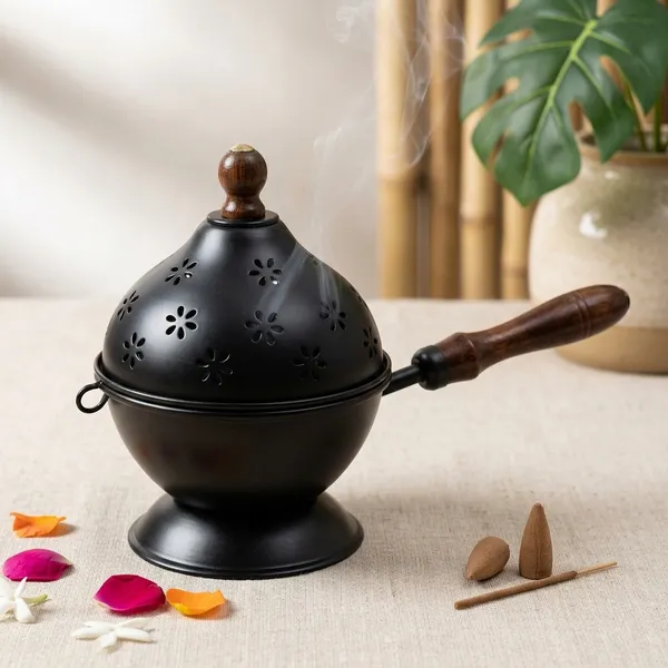 Black_Metal_Incense_Burner_For_Pooja