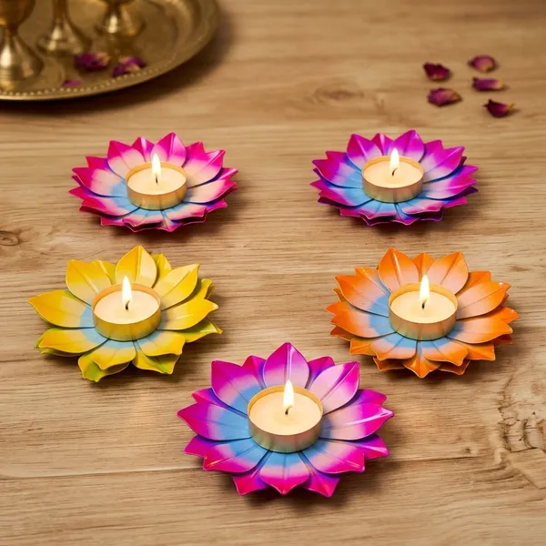 Multicolor_Metal_Candle_Holder_For_Pooja_Pack_Of_5