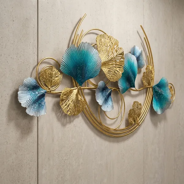Blue_And_Gold_Metal_Wall_Art_For_Home_Decor