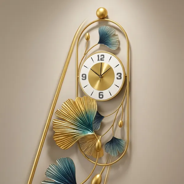 Gold_And_Silver_Metal_Wall_Clock_For_Home_Decor