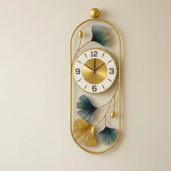Gold_And_Silver_Metal_Wall_Clock_For_Home_Decor