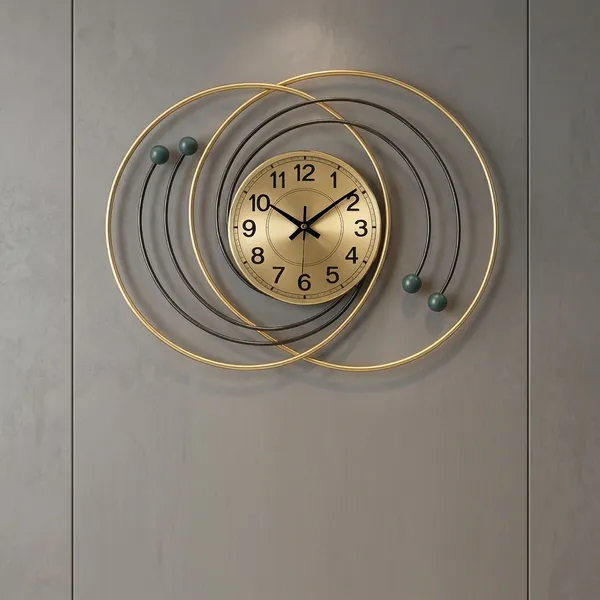 Gold_And_Brown_Metal_Wall_Clock_For_Home_Decor