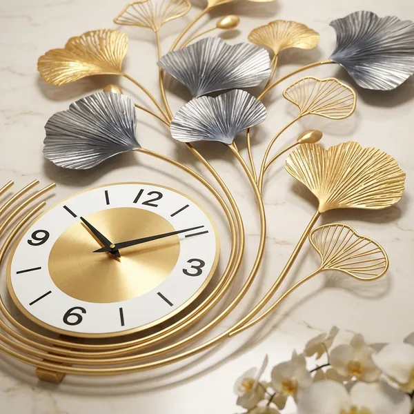 Gold_And_Silver_Metal_Wall_Clock_For_Home_Decor