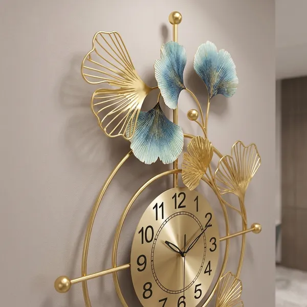 Gold_Metal_Wall_Clock_For_Home_Decor