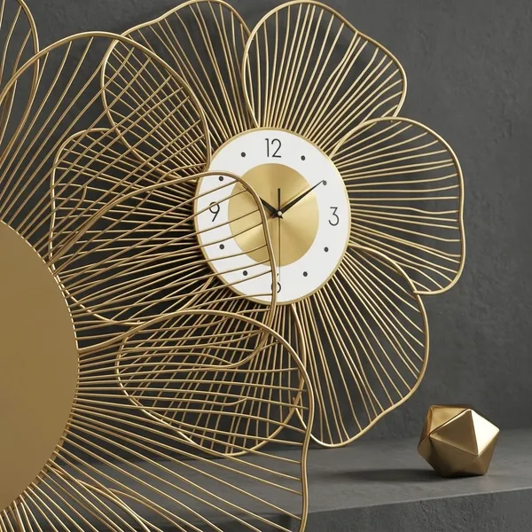 Gold_Metal_Wall_Clock_For_Kitchen