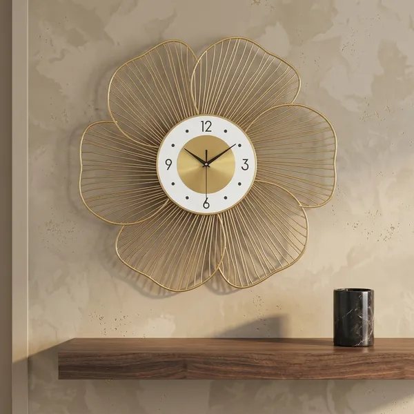 Gold_Metal_Wall_Clock_For_Kitchen