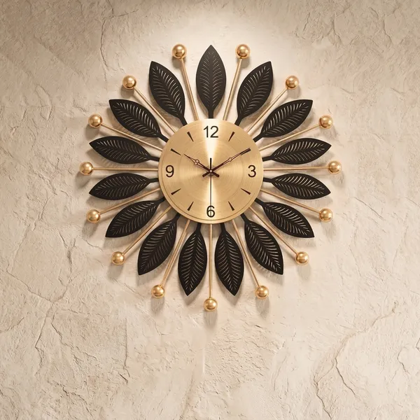 Luxury_Black_&_Gold_Metal_Leaf_Wall_Clock__Modern_Decorative_Silent_Wall_Clock_for_Living_Room_&_Bedroom