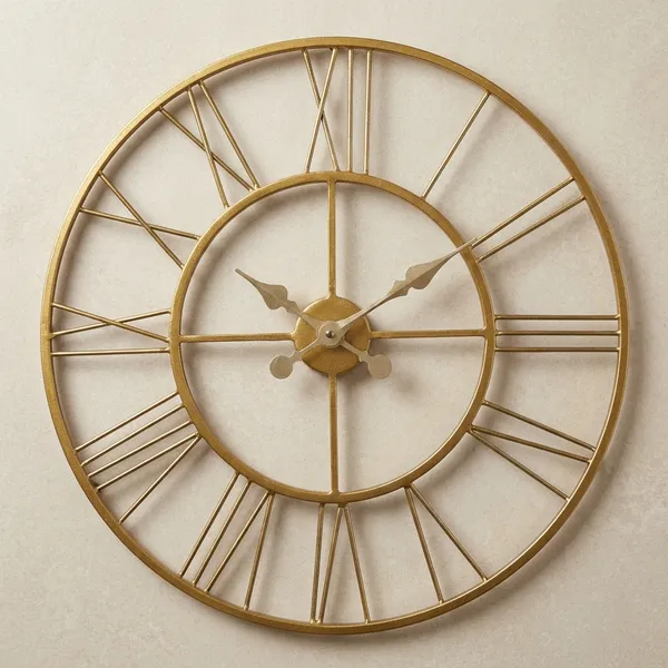 Black_Metal_Roman_Numeral_Wall_Clock_for_Living_Room,_Vintage_Round_Decorative_Wall_Clock,_Silent_Non-Ticking_Designer_Clock_for_Home,_Bedroom,_Hall_&_Office_Decor
