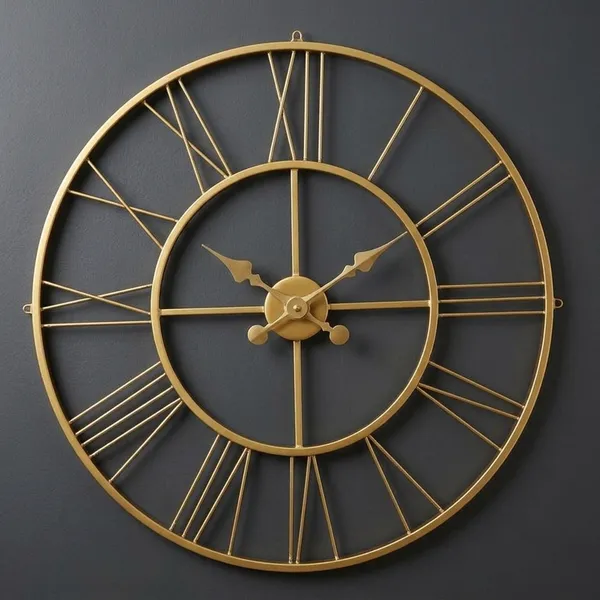 Antique_Gold_Metal_Roman_Numeral_Wall_Clock_for_Living_Room,_Large_Vintage_Round_Decorative_Wall_Clock,_Silent_Non-Ticking_Designer_Clock_for_Home,_Bedroom,_Hall_&_Office_Decor