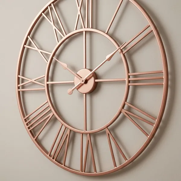 Rose_Gold_Metal_Roman_Numeral_Wall_Clock_for_Living_Room,_Large_Vintage_Round_Decorative_Wall_Clock,_Silent_Non-Ticking_Designer_Clock_for_Home,_Bedroom,_Hall_&_Office_Decor